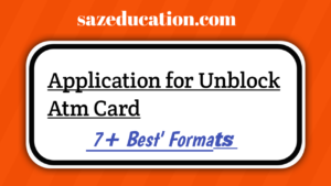 Application for Unblock Atm Card – 3+ Samples